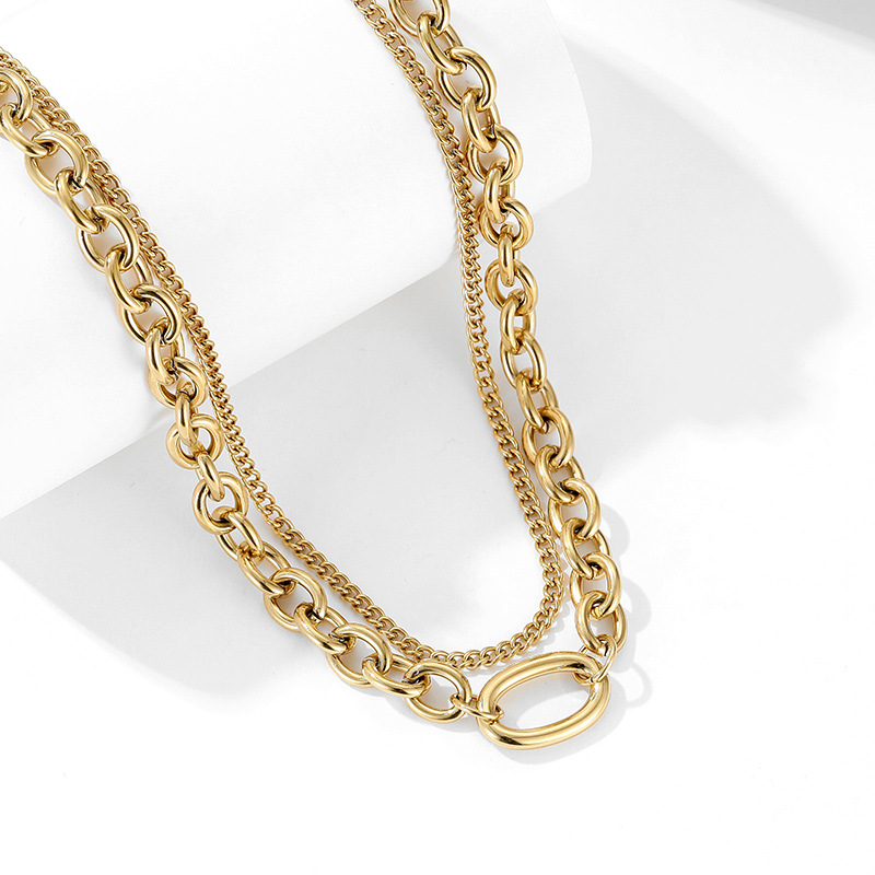 Necklace gold (outer chain 40cm, inner chain 38cm)