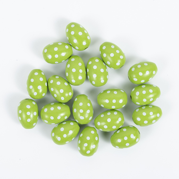 8:Green Polka Dot Egg 30x20mm