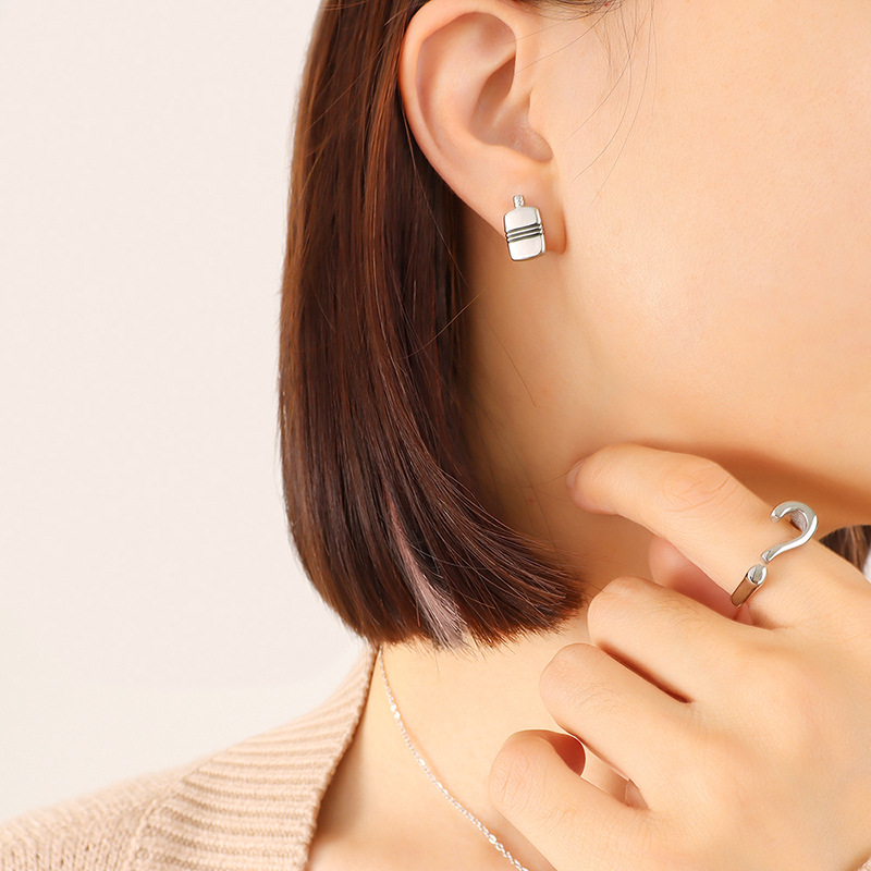F584- Steel earrings