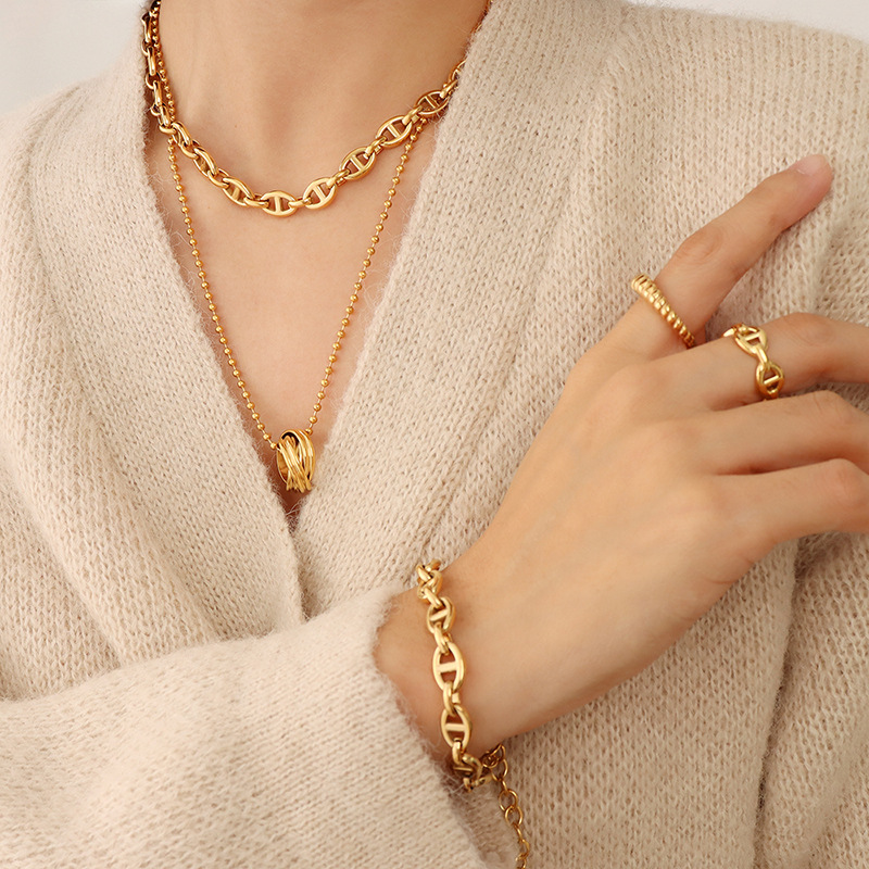 Gold Necklace-40+4cm