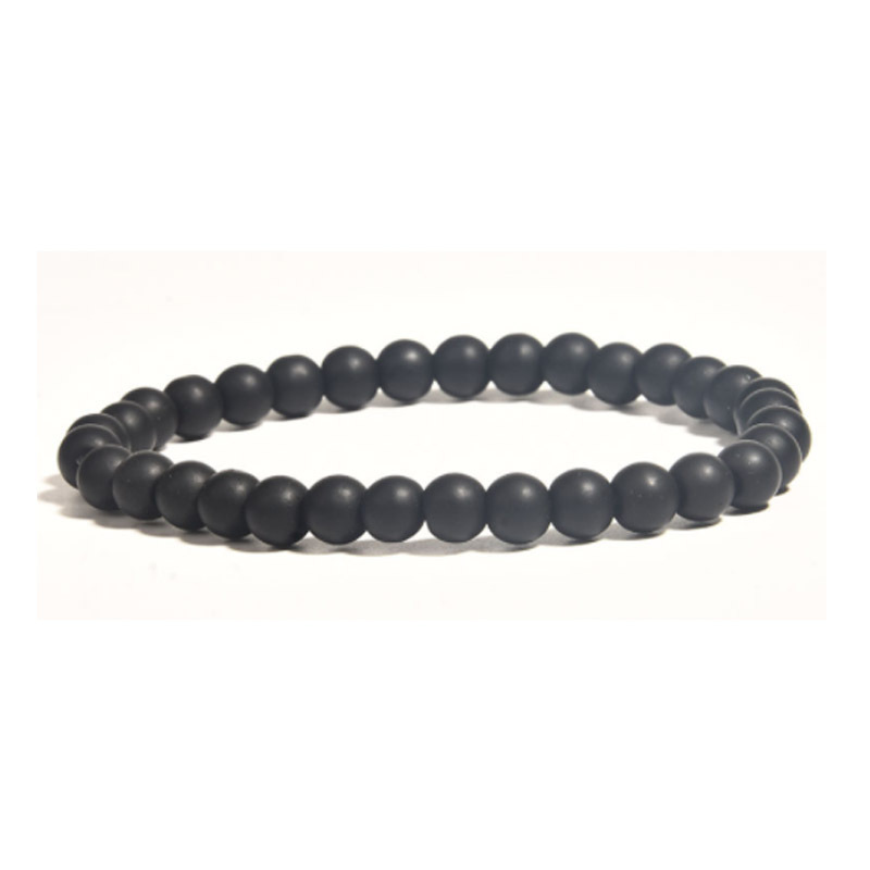 6MM black matte black anklet 23.5cm