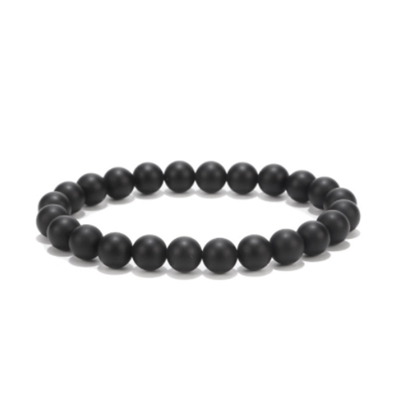 8MM black matte black anklet 23.5cm