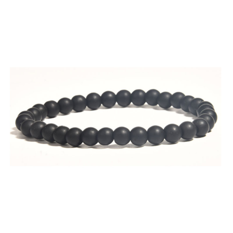 6MM black frosted bracelet 19cm