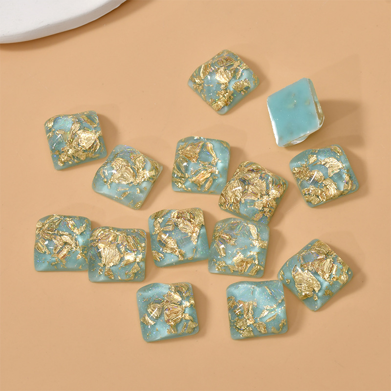 8# blue square gold foil 15x15mm