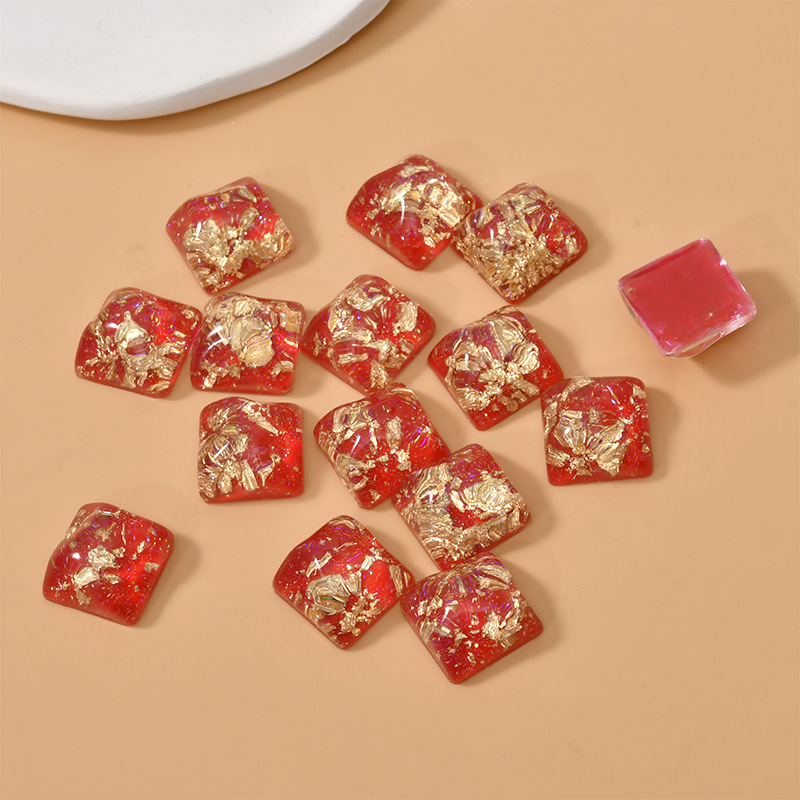 9# red square gold foil 15x15mm