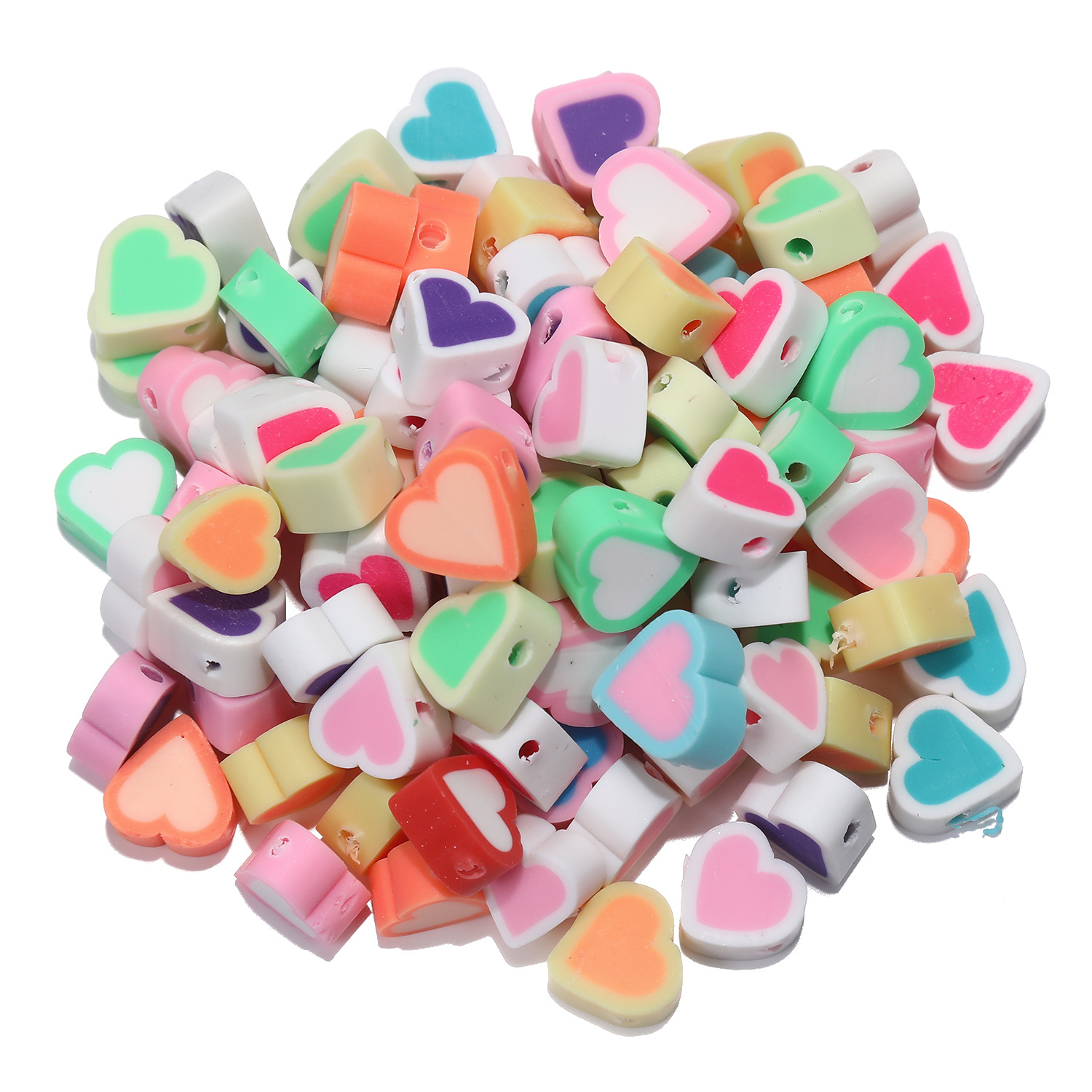 100 color mixed color two-color peach hearts K556