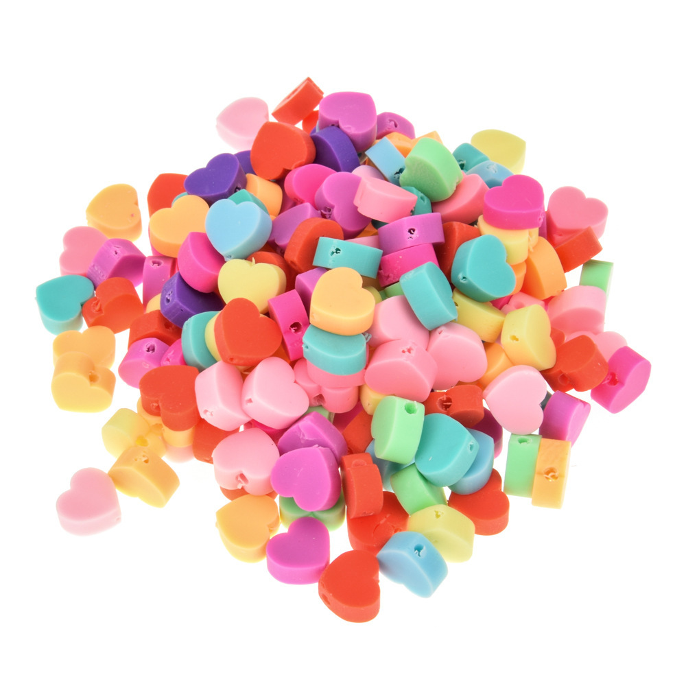 100 solid color mixed color peach hearts K257