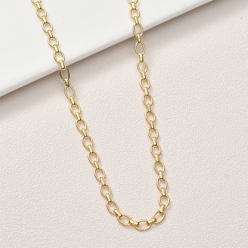 9:9# long oval chain gold