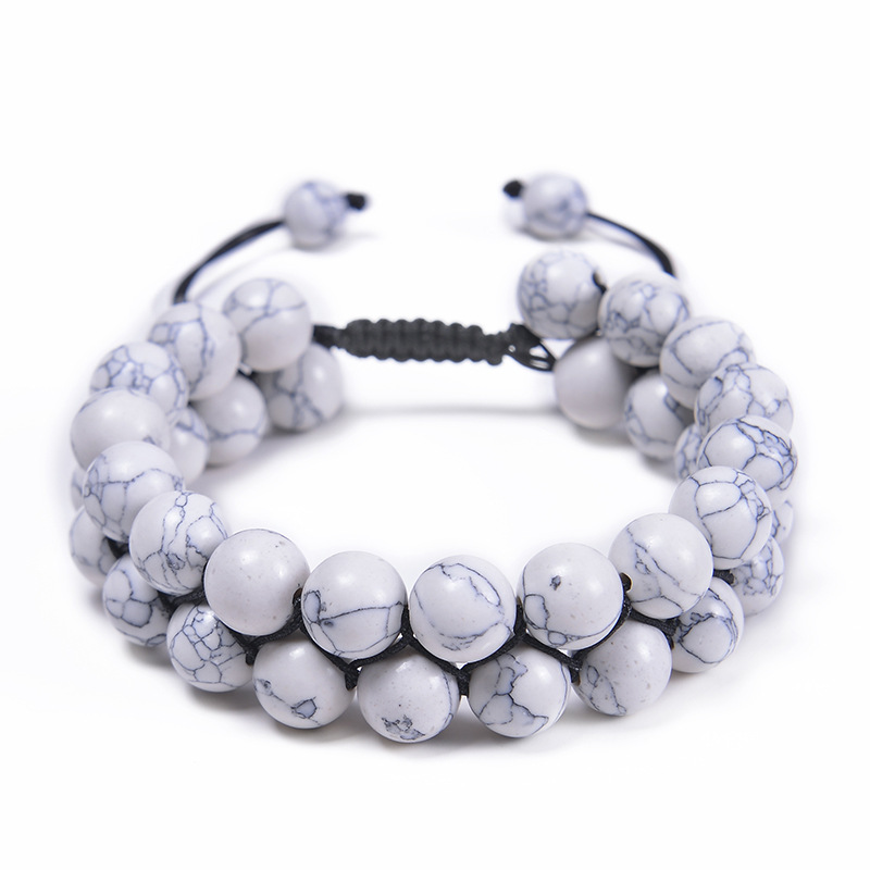 2:10MM-white turquoise bracelet