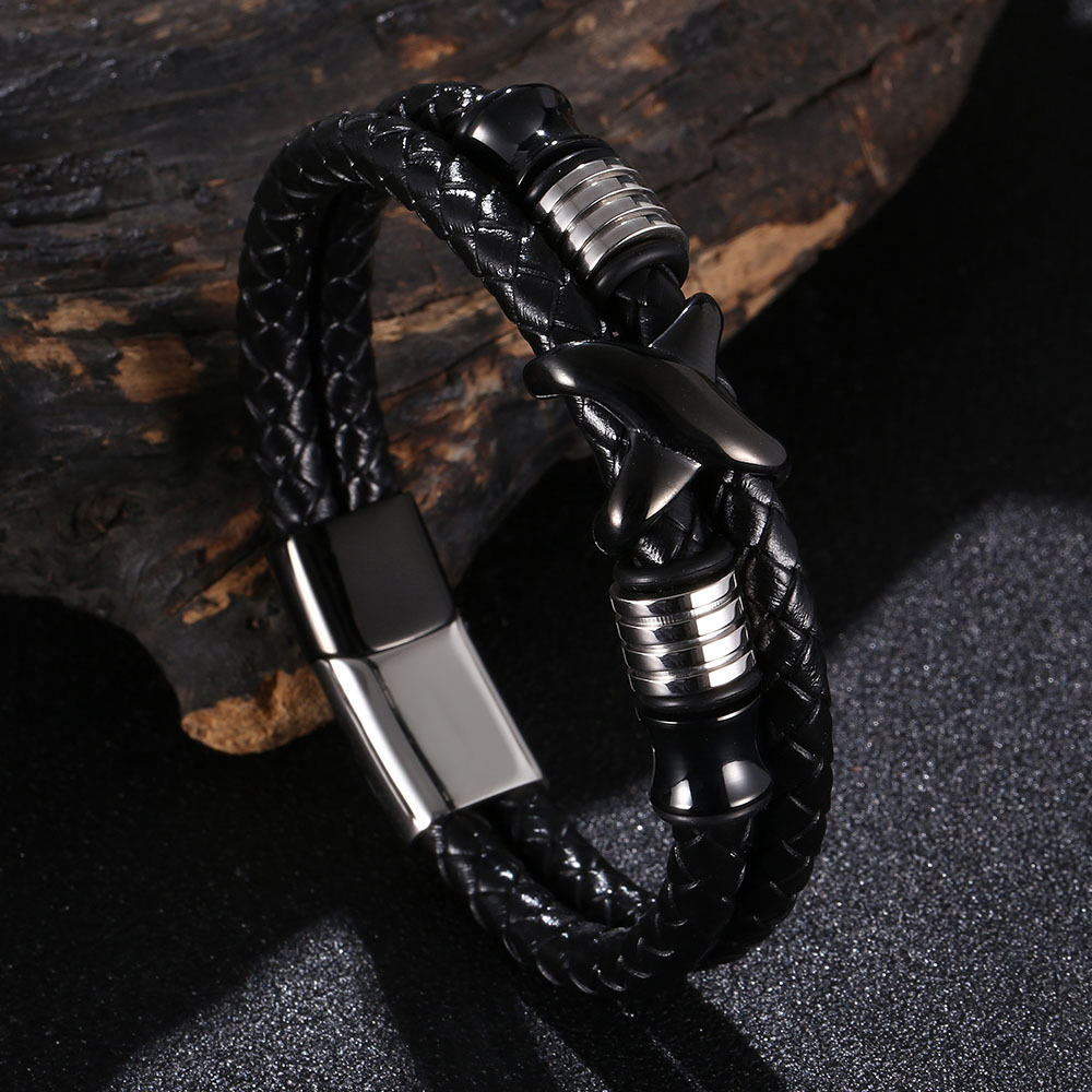 3:Black Leather [Steel Black] 185mm