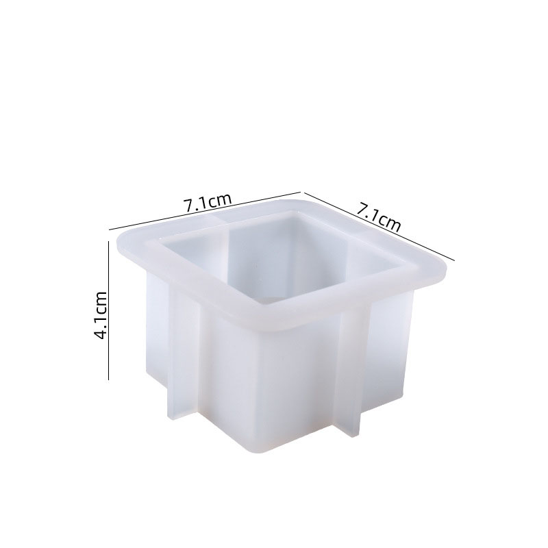 Square candle holder silicone mold 01 small