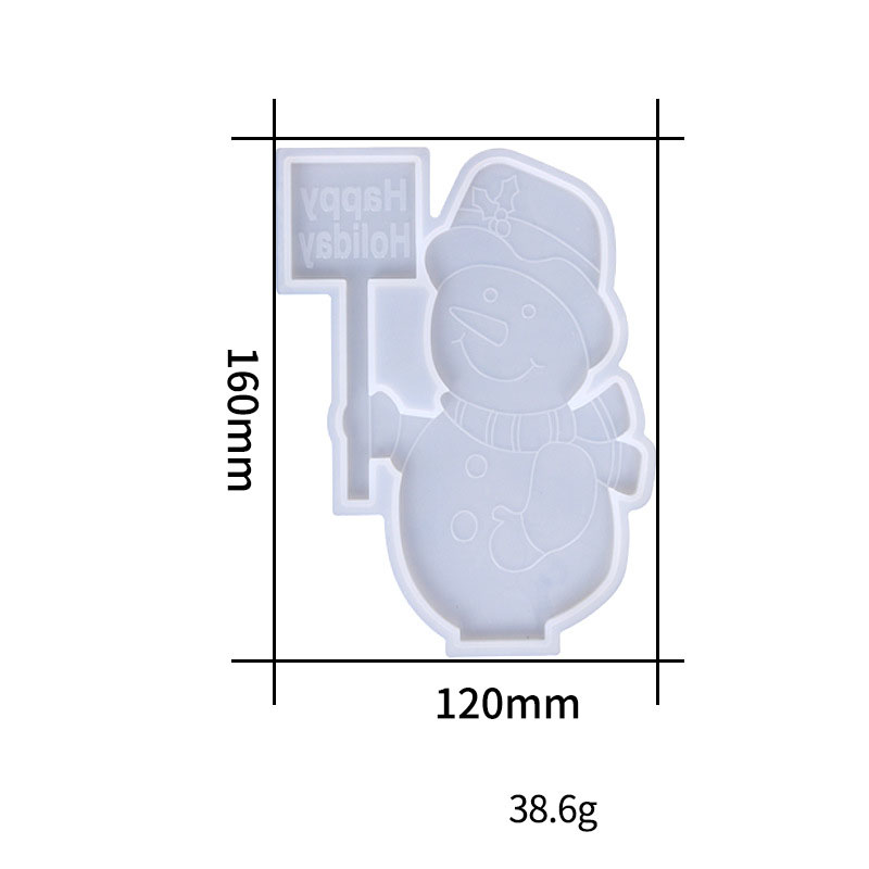 3:Snowman holding sign ornament mould