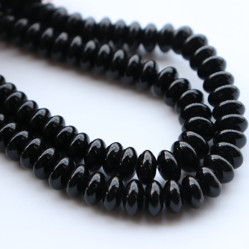 Black Agate 5*8mm [about 75 pieces]