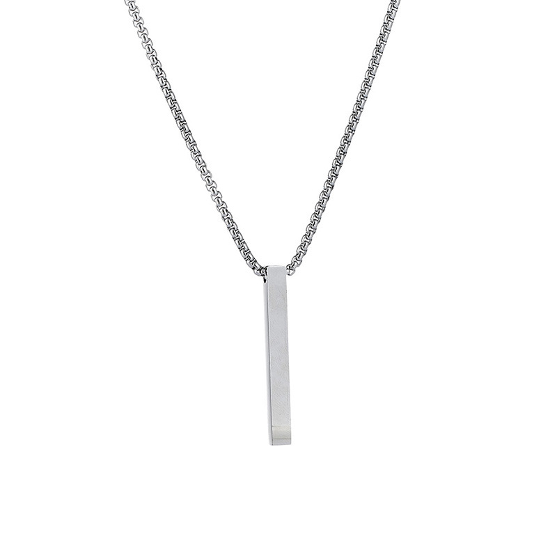 1:Square pendant Necklace (steel)