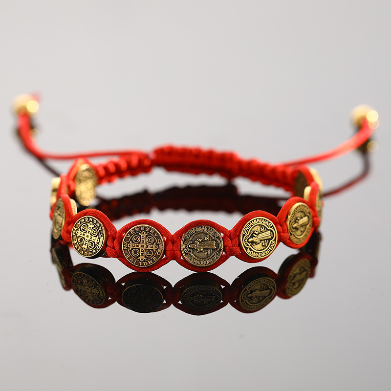 Style two red rope gold round alloy