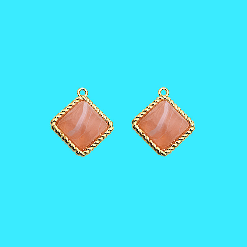 Square Amber Pink 26x23mm