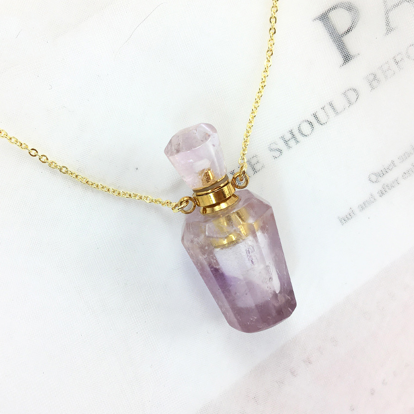 Amethyst Perfume Bottle + Chain