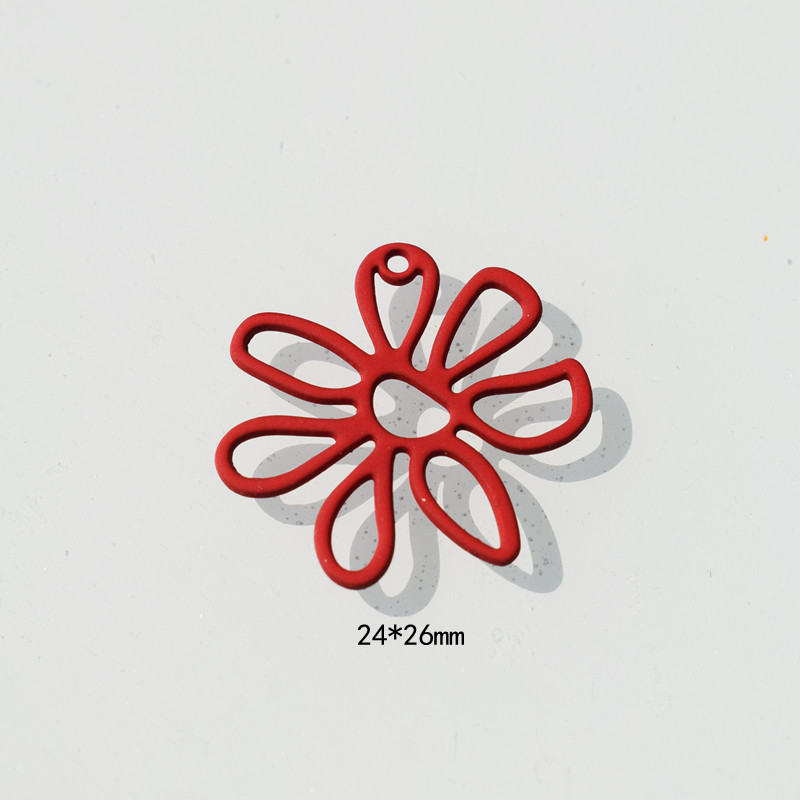5:Hollow out big flower red 24x26mm