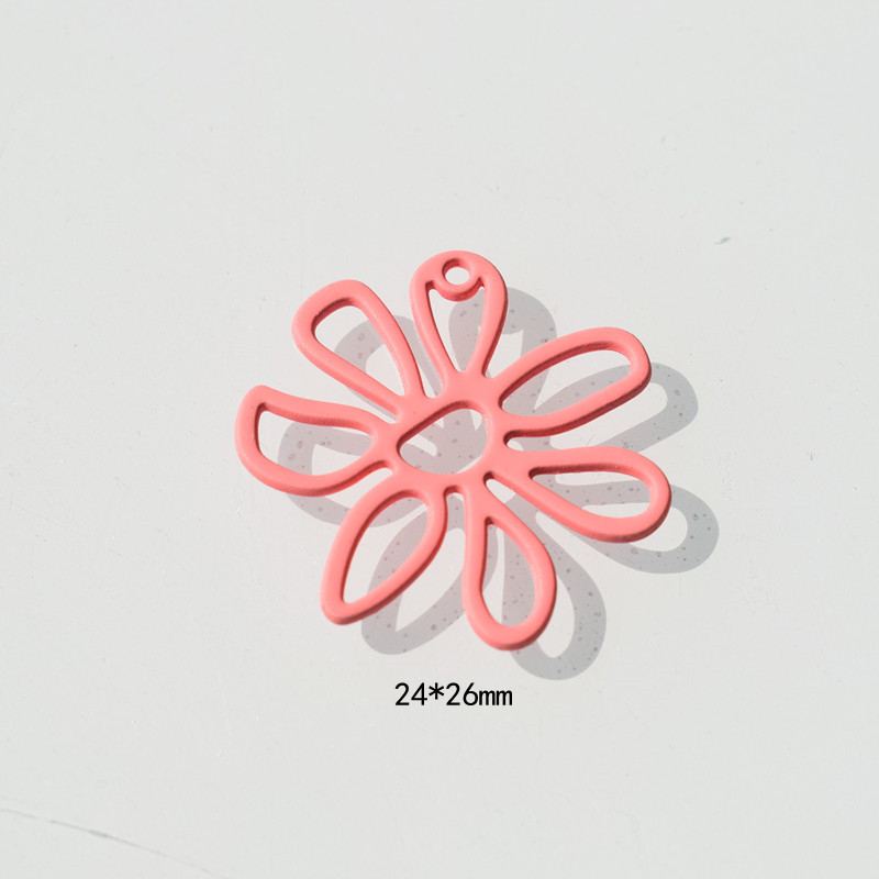 Hollow out big flower pink 24x26mm