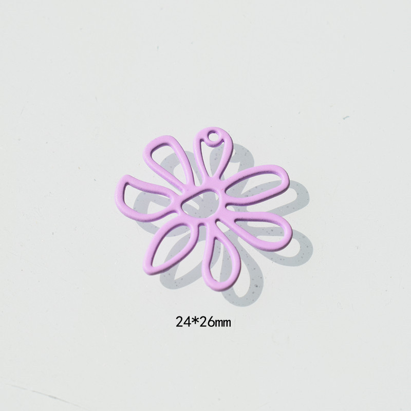 Hollow out large purple flowers 24x26mm
