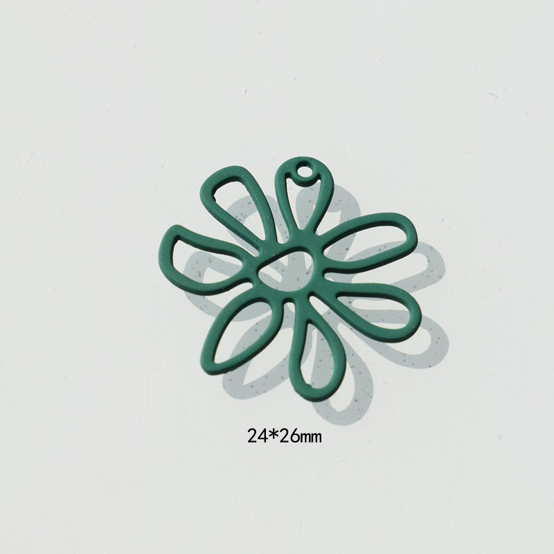 Hollow out big flower military green 24x26mm