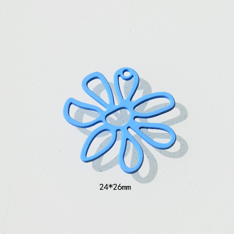 12:Hollow out large flower blue 24x26mm