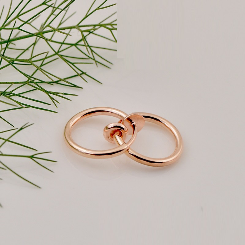 15mm, rose gold color plated