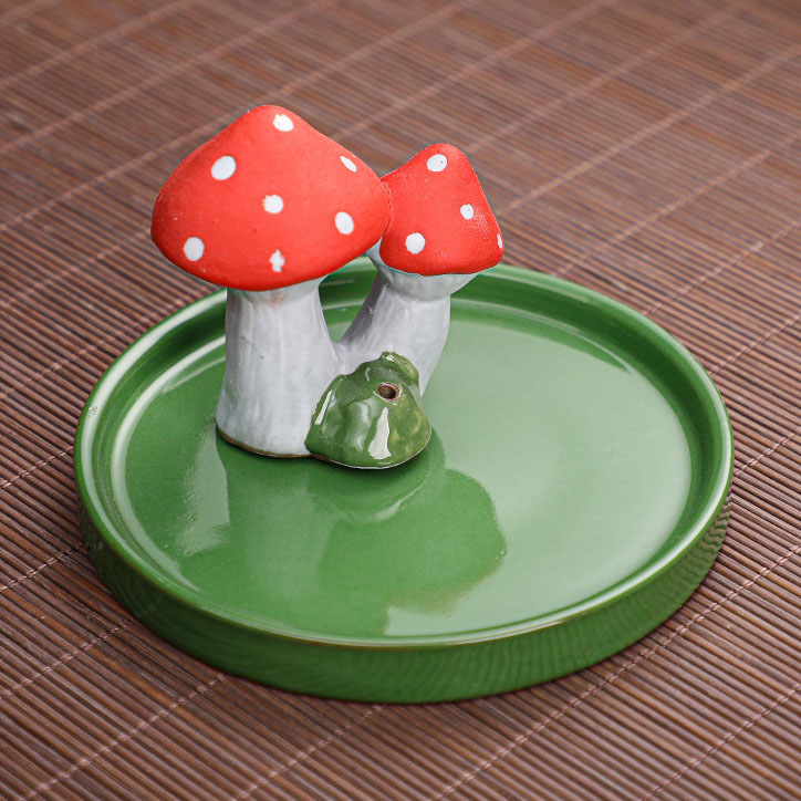Creative Incense Insert Ornament (Two Mushrooms)