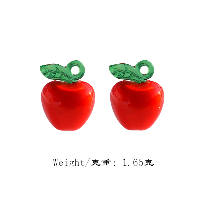 Three-dimensional solid color apple 18x14mm