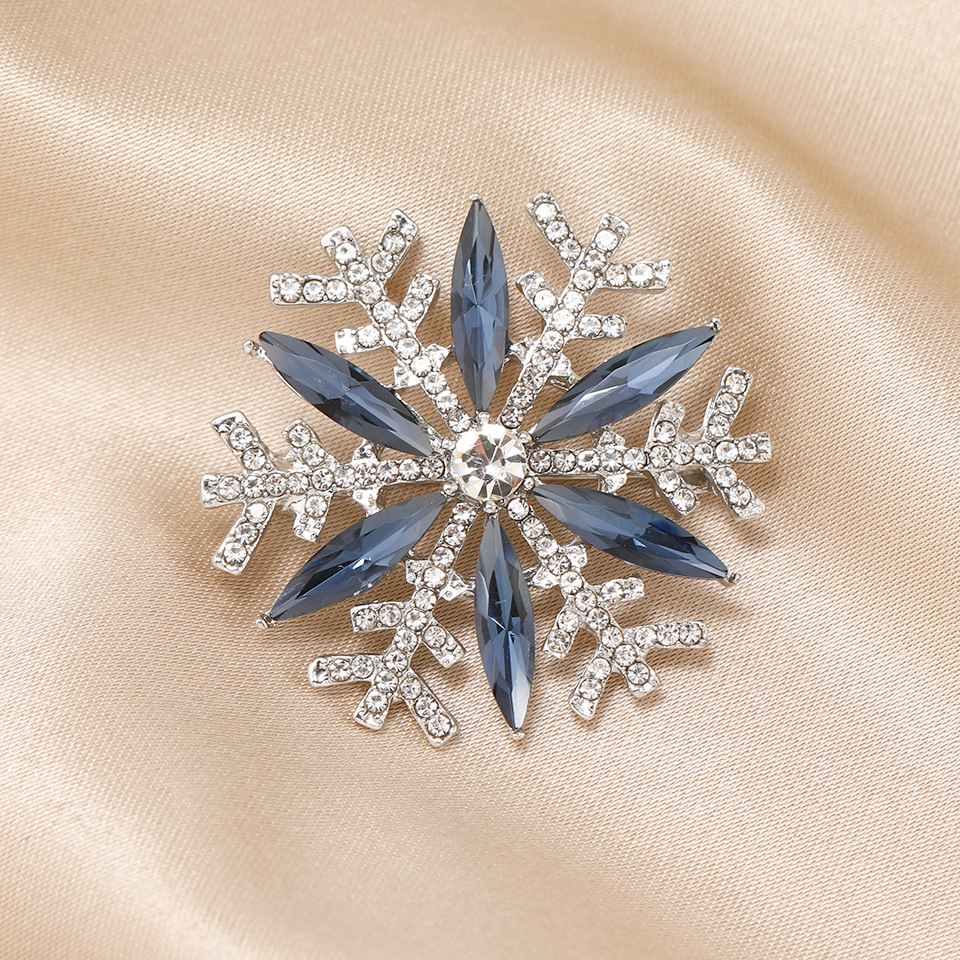 Blue Ice Crystal Snowflake 38x38mm