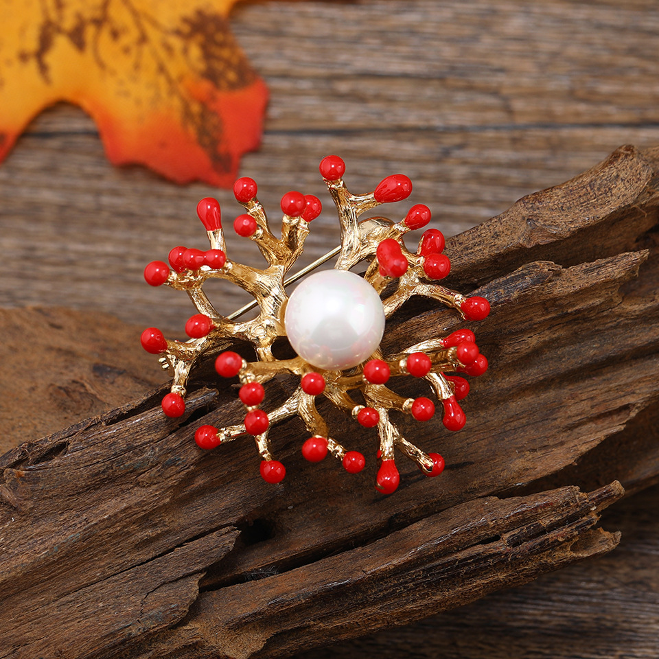 2:red coral white pearl