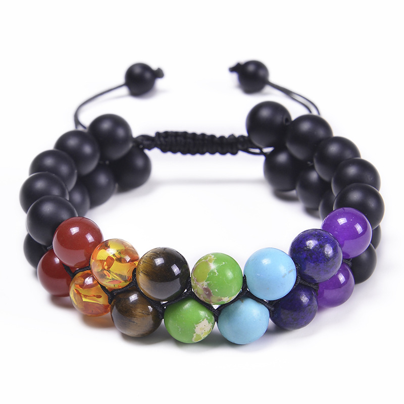 Frosted Stone + Colorful Stone Bracelet