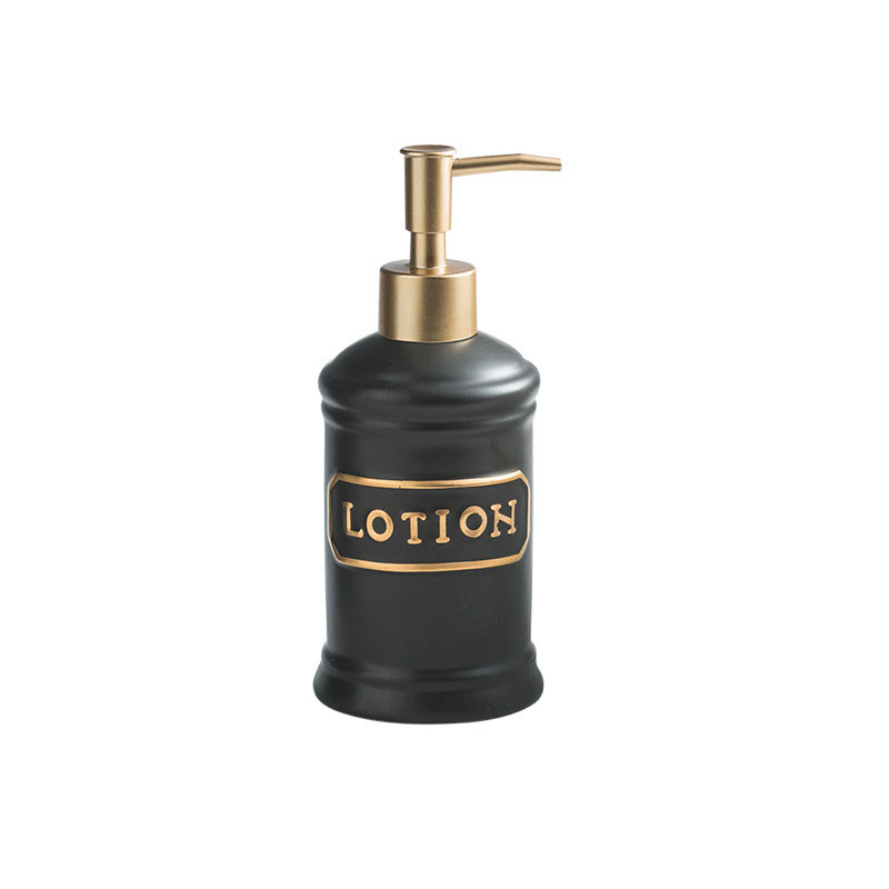 Embossed golden letters - matte black bottle