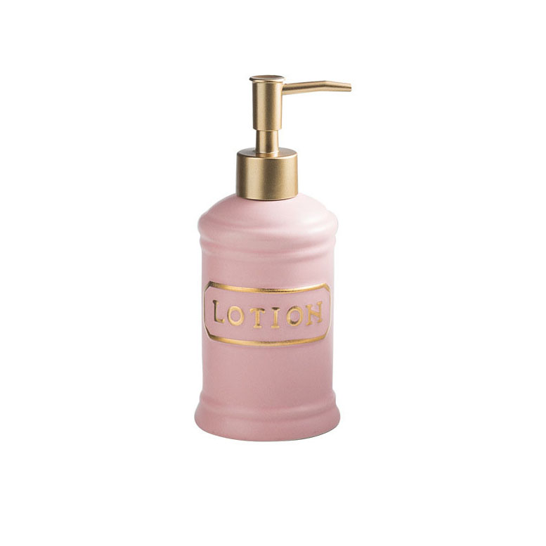 Embossed golden letters - matte pink bottle