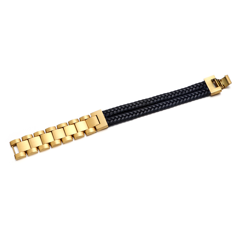 Black Leather  gold Buckle