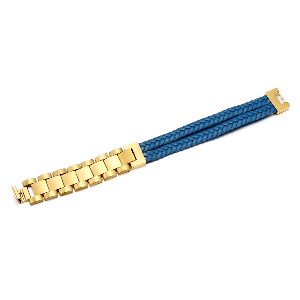 Blue Leather   gold Buckle