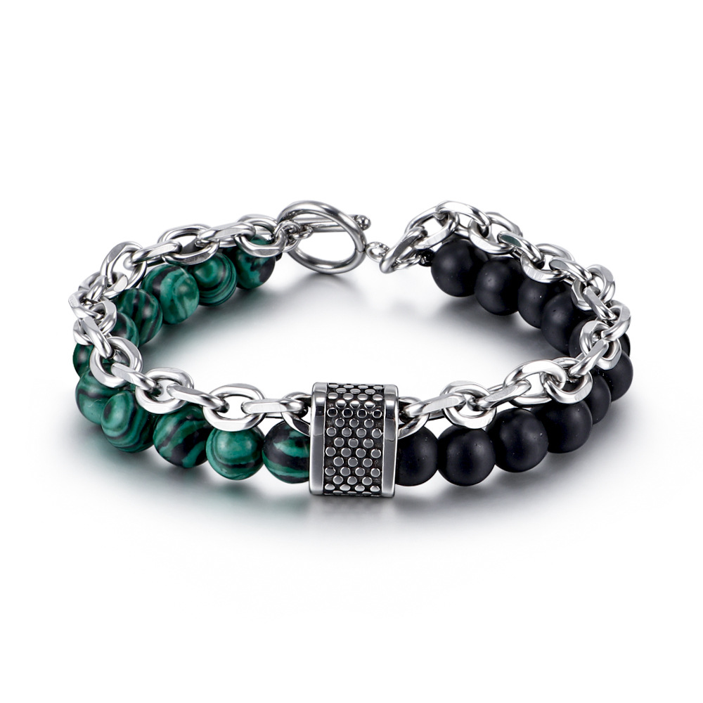 Malachite and Black frosted stone