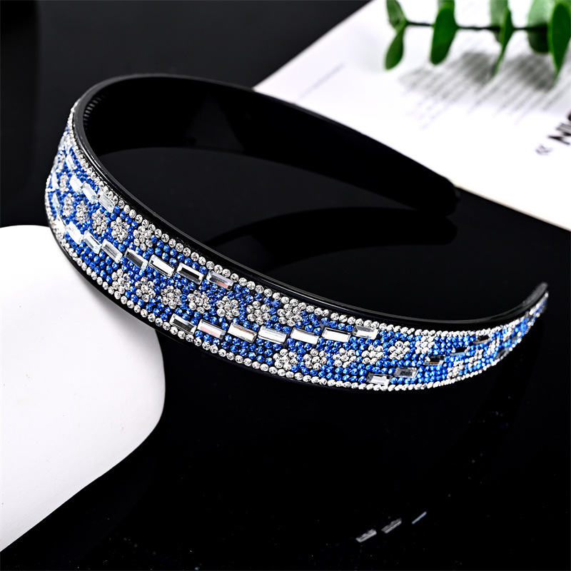 4:White glass   blue drill headband