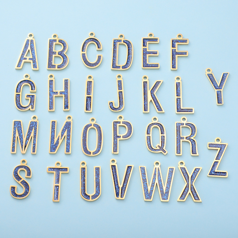 1:Blue 26 letters (26/pack) 21x12mm