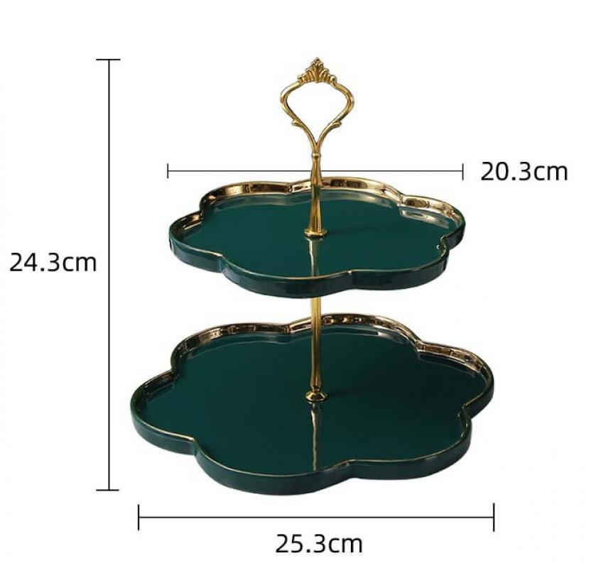 Dark Green Trace Gold Edge Double Layer Large Size