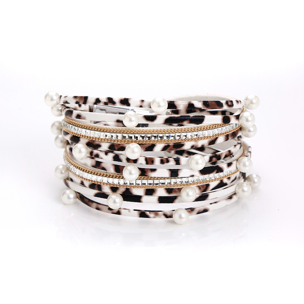 white color leopard pattern  pearl