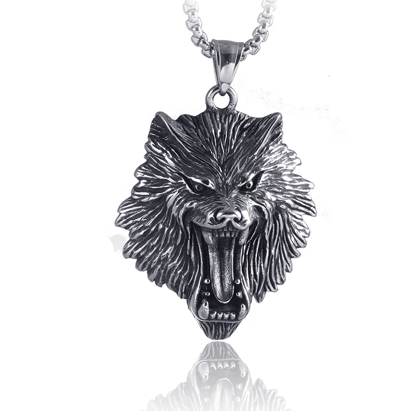 wolf head necklace 60cm