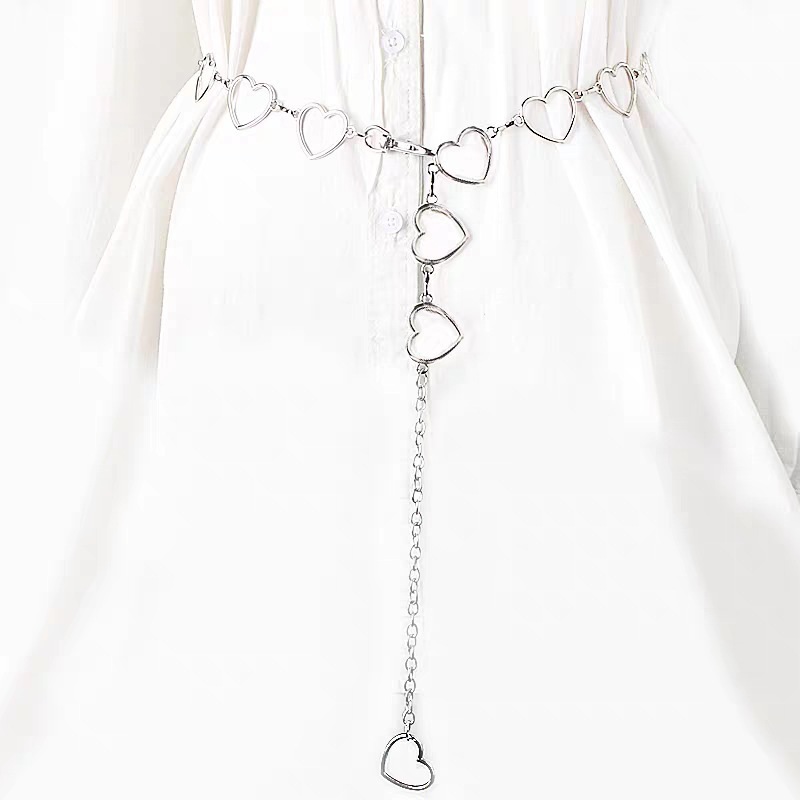 1:Large Heart Waist Chain Silver
