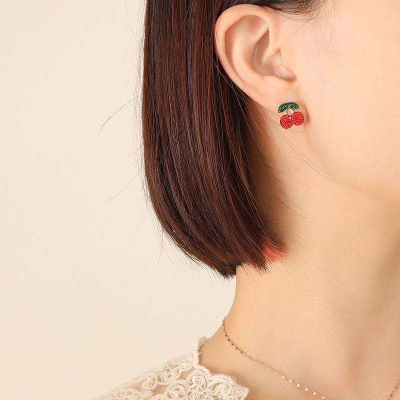 2:Rose Gold Stud Earrings 11mm