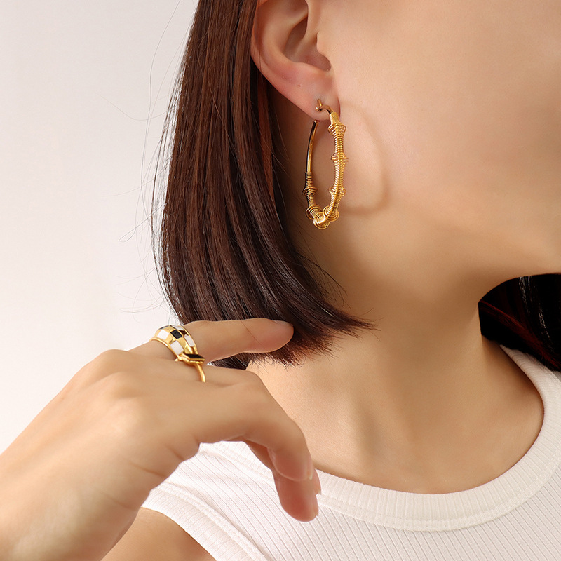 Gold Large Earrings 60mm
