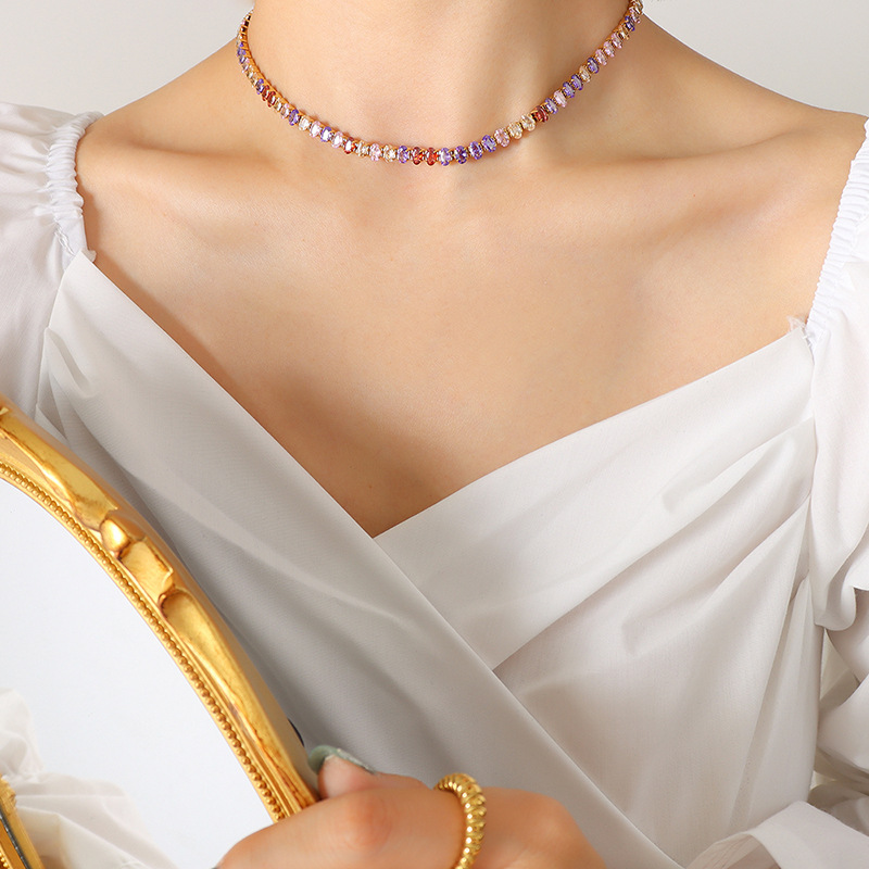 10:Color zircon necklace -37cm
