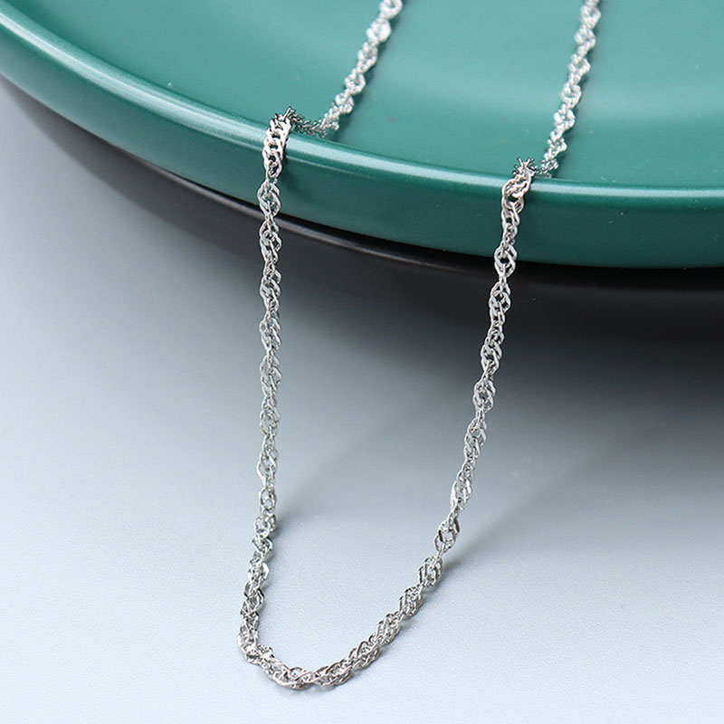 Steel Color Water Wave Chain 1.9mm, 40+5cm