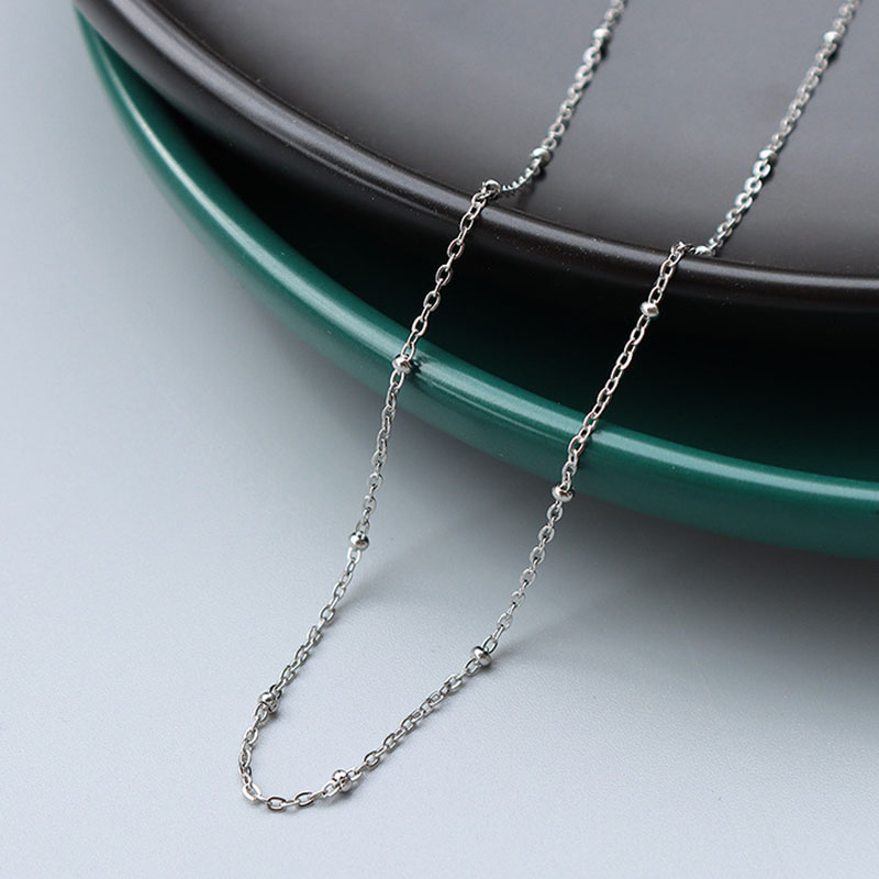 Fine Steel Color Cross Bead Chain 1.2mm, 40 and 5cm