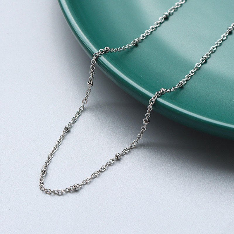 Coarse Steel color Cross Bead Chain 1.7mm, 40 and5cm