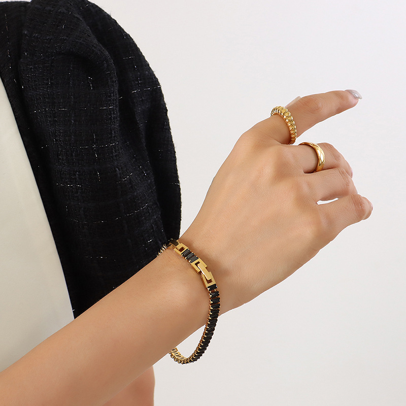 Black Zircon bracelet extension -19cm